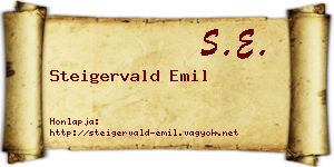 Steigervald Emil névjegykártya